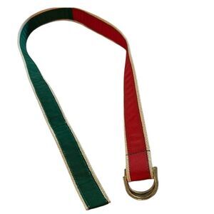 Allyn Red and Green Belt with Gold bucket 40 inches long size large